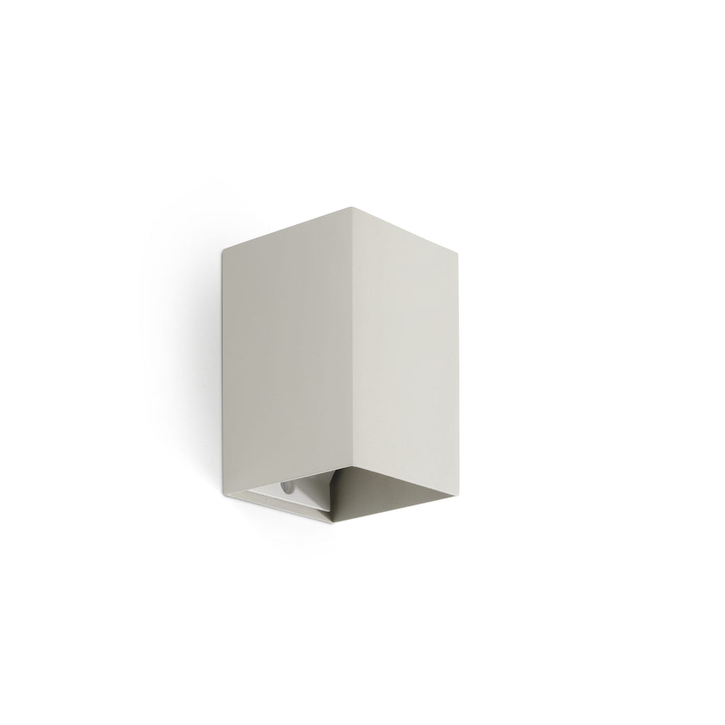 Aplique de pared Lune cuadrado gris FARO 40532, luminaria superficie moderna en aluminio y acero con bombilla GU10 LED, diseño minimalista para iluminación interior en hogar contemporáneo