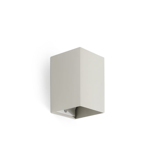 Aplique de pared Lune cuadrado gris FARO 40532, luminaria superficie moderna en aluminio y acero con bombilla GU10 LED, diseño minimalista para iluminación interior en hogar contemporáneo