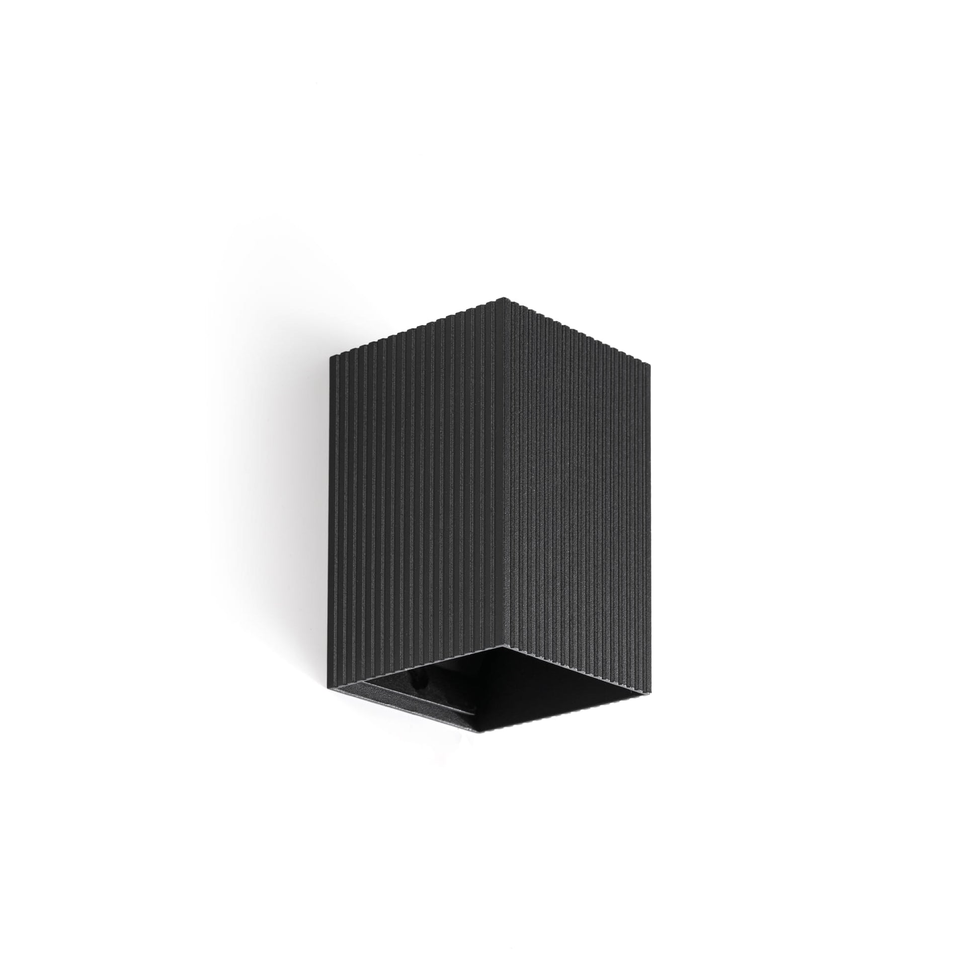 Aplique de pared LUNE cuadrado negro FARO 40535, luminaria superficie aluminio acero estriado negro LED GU10 diseño moderno interior