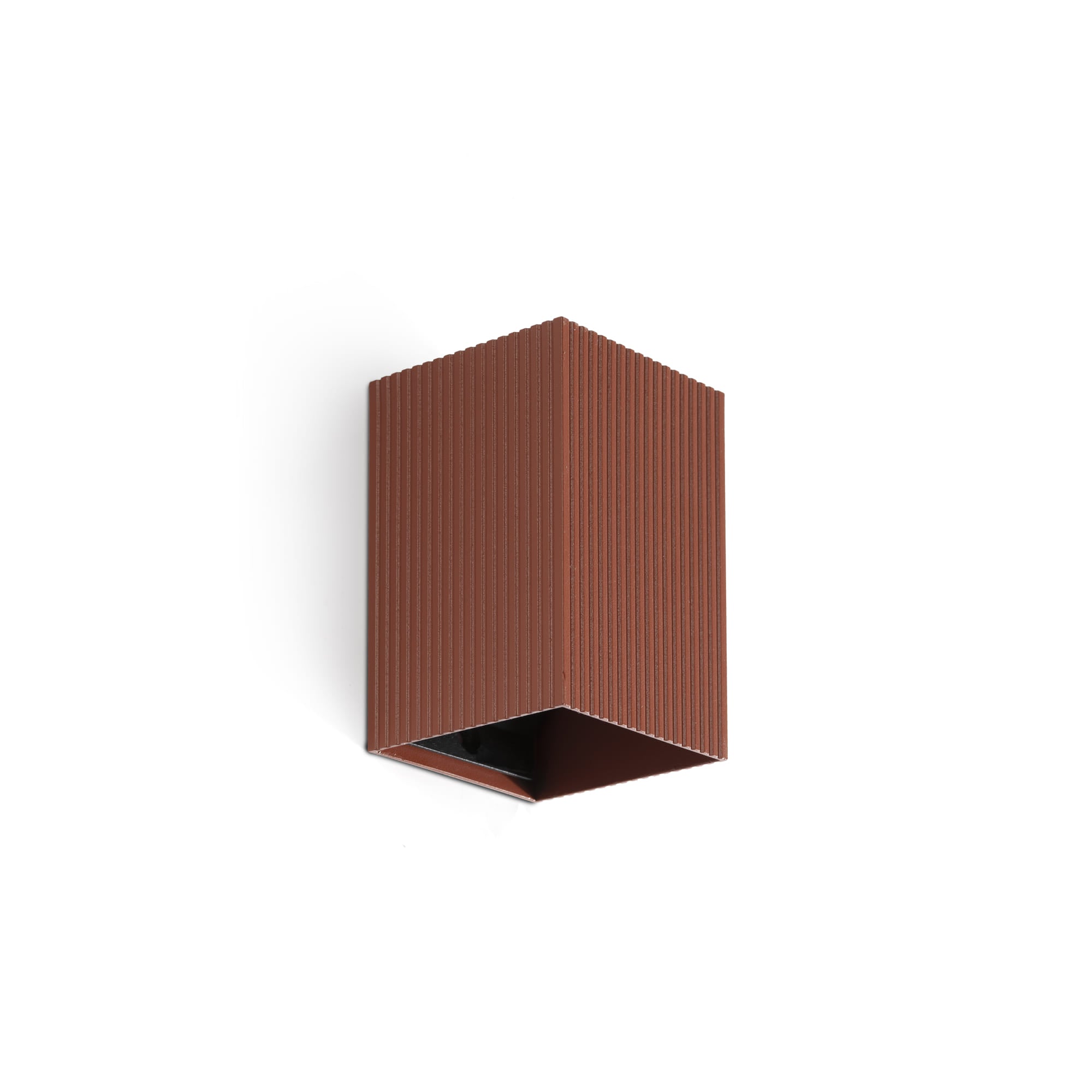 Aplique de pared Lune cuadrado en terracota de Faro modelo 40537, luminaria LED de superficie interior serie 4053 con diseño estriado para luz indirecta y hogar decorativo