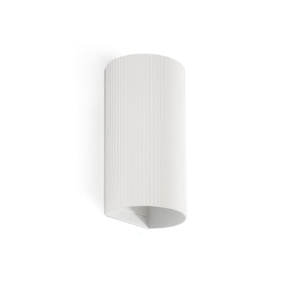 Aplique de pared Sole 2L blanco estriado FARO 40542, luminaria interior de superficie en aluminio y acero para iluminación del hogar