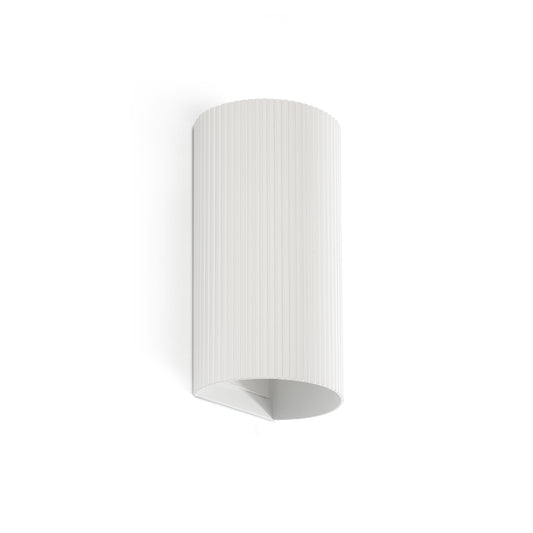 Aplique de pared Sole 2L blanco estriado FARO 40542, luminaria interior de superficie en aluminio y acero para iluminación del hogar