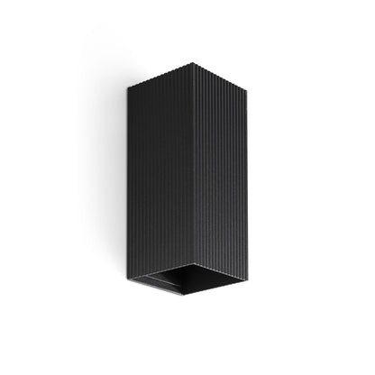 Aplique de pared LUNE 2L negro estriado FARO modelo 40566, luminaria LED interior en aluminio de diseño moderno para hogar contemporáneo.