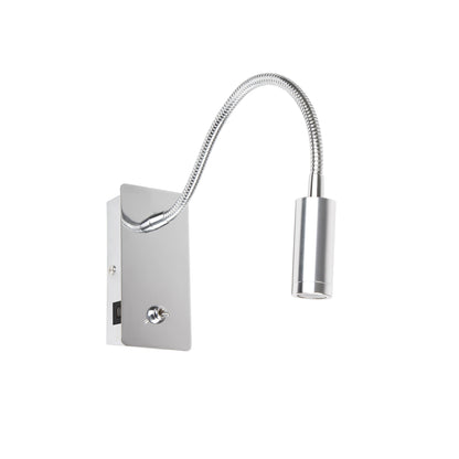 Aplique de pared Juliet con USB C y lector LED SMD en acabado cromo, modelo FARO 41025NA para luminaria de superficie interior en dormitorio y lectura nocturna