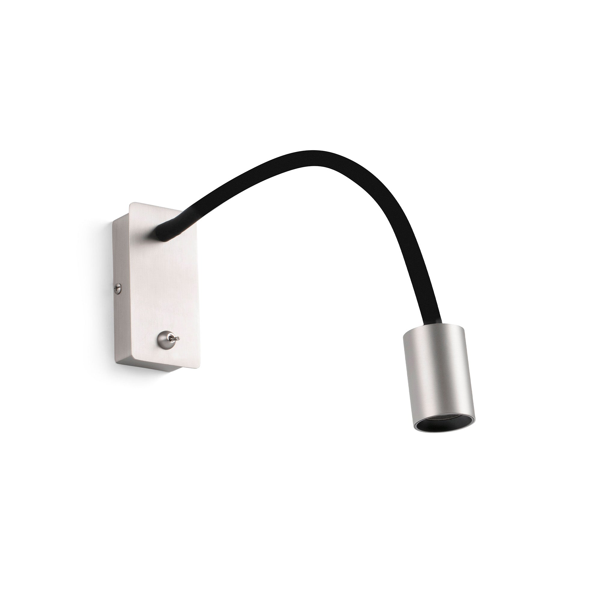 Lámpara de pared LESER níquel satinado FARO serie 4104 para lectura interior con LED COB funcional, modelo 41026