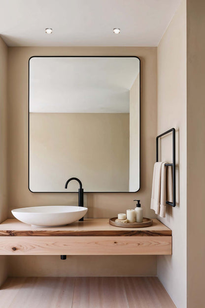 Luz empotrable LED EBBA blanco y transparente de FARO (42919) en ambiente de baño moderno, iluminación interior IP44 3000K, aluminio y PMMA