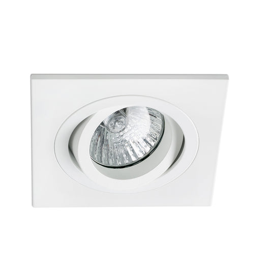 Luz empotrable de techo RADON SQ blanco FARO 43396 en aluminio minimalista orientable con casquillo GU10 LED para iluminación interior hogar