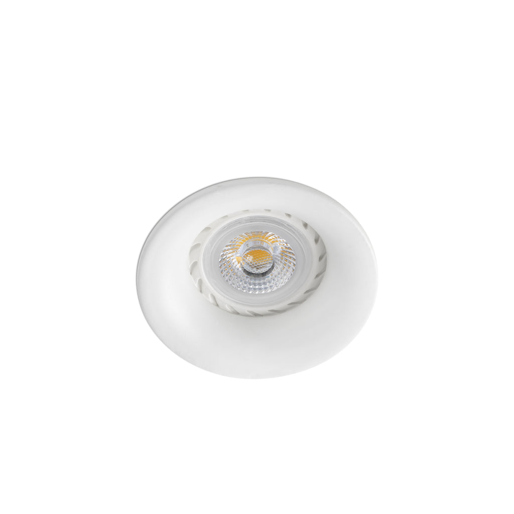 Luz empotrable NEÓN R en blanco mate de aluminio FARO 43399, ideal para iluminación de techo interior en hogar u oficina, compatible con bombillas GU10 y MR16