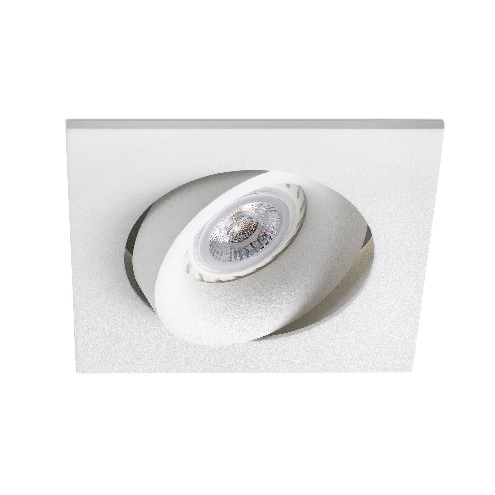 Luz empotrable Argon SQ blanco mate de aluminio orientable para techo interior, compatible con GU10 LED o MR16, iluminación hogar FARO 43402