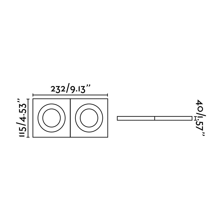 Diagrama de medidas de la luz empotrable ARGON RCT blanco mate de aluminio, faro modelo 43403, orientable GU10 LED para iluminación de techo interior en hogar y cocina