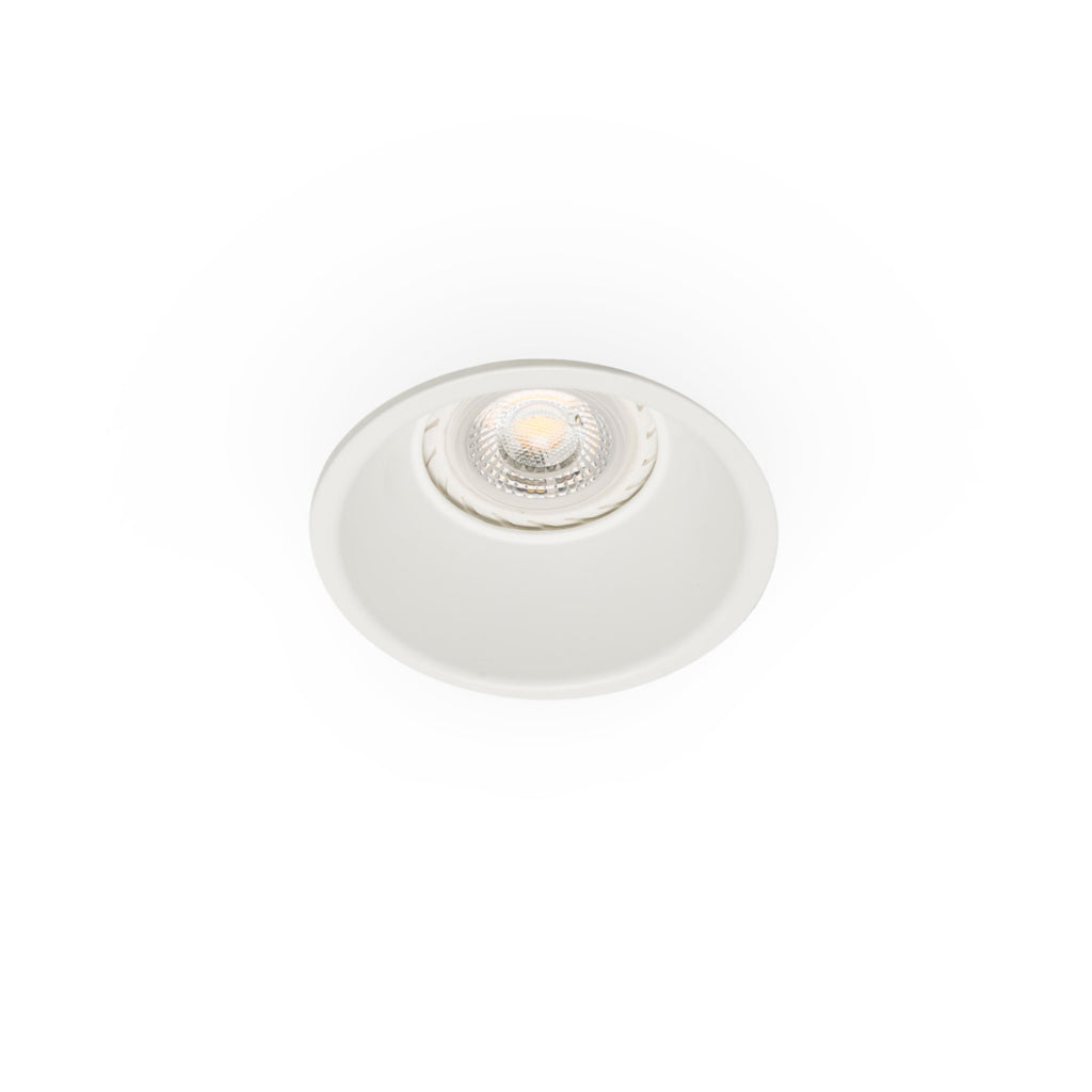 Luminaria empotrable GAS blanco mate de aluminio FARO 43404, diseño minimalista para iluminación LED GU10 de baja luminancia en techos interiores