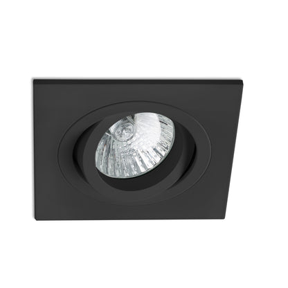 Luz empotrable RADON SQ negra FARO modelo 43406, luminaria orientable de aluminio para techo interior iluminación hogar