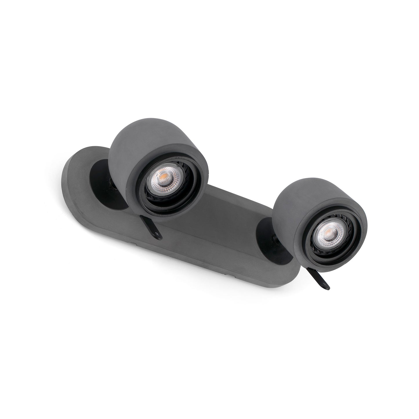 Aplique de pared Stone 2L Gris Piedra Faro 43501, luminaria interior de superficie en cemento y acero con diseño Llusca, ideal para iluminación del hogar con bombillas GU10 LED