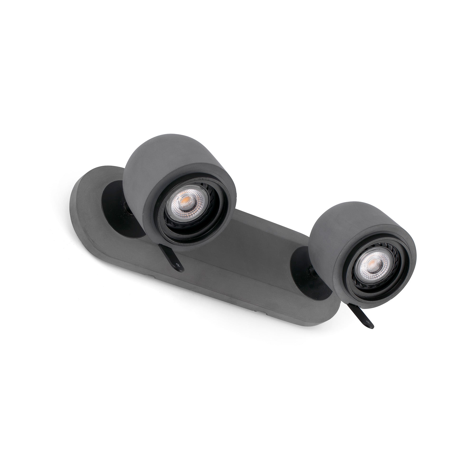 Aplique de pared Stone 2L Gris Piedra Faro 43501, luminaria interior de superficie en cemento y acero con diseño Llusca, ideal para iluminación del hogar con bombillas GU10 LED