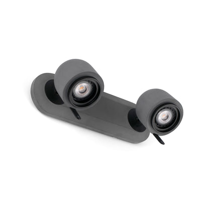 Aplique de pared Stone 2L Gris Piedra Faro 43501, luminaria interior de superficie en cemento y acero con diseño Llusca, ideal para iluminación del hogar con bombillas GU10 LED