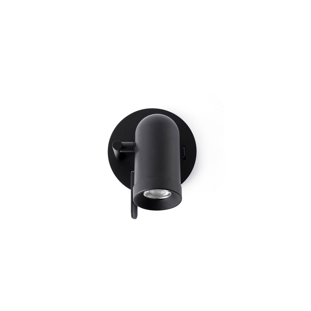 Aplique de pared Orleans negro mate Faro 43521, luminaria de superficie en acero para interior minimalista, ideal para hogar con bombilla GU10