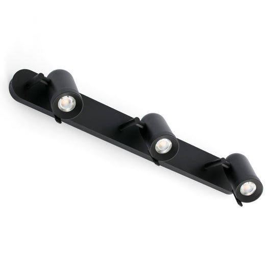 Lámpara de pared ORLEANS 3L negro FARO 43527, diseño minimalista de acero para iluminación LED interior en hogar