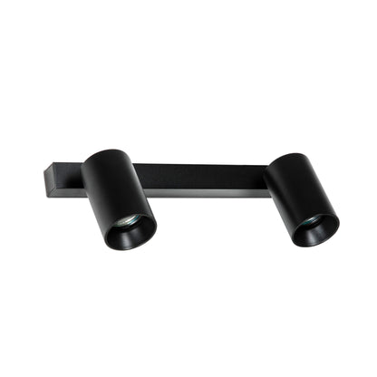 Aplique plafón STAN 2L negro mate de aluminio, luminaria interior orientable GU10 LED para pared, modelo FARO 43743