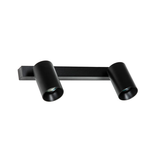 Aplique plafón STAN 2L negro mate de aluminio, luminaria interior orientable GU10 LED para pared, modelo FARO 43743