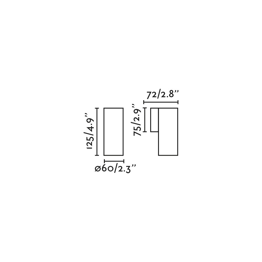 Medidas y dimensiones de la luminaria de pared aplique STAN Terracota FARO 43765, diseño minimalista interior para hogar y oficina con base GU10 LED