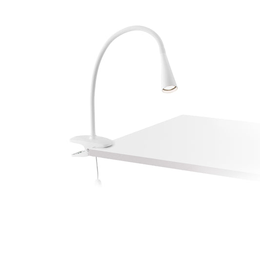 Lámpara de pinza LENA blanca FARO 52059, luminaria LED de escritorio para lectura y estudio, iluminación interior de superficie
