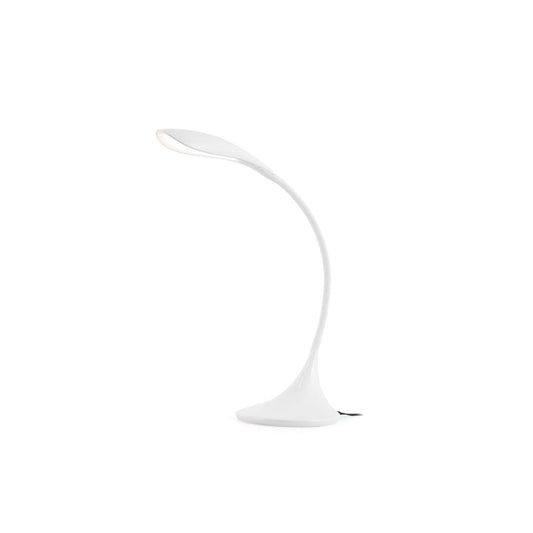 Lámpara de escritorio flexo OTTO blanca de FARO modelo 52065, iluminación LED minimalista para estudio u oficina sobremesa interior