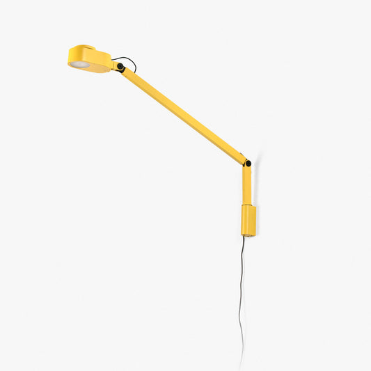 Aplique de pared LED INVITING en amarillo FARO 57320, luminaria regulable de aluminio para interior, superficie montaje, ideal para lectura y estudio