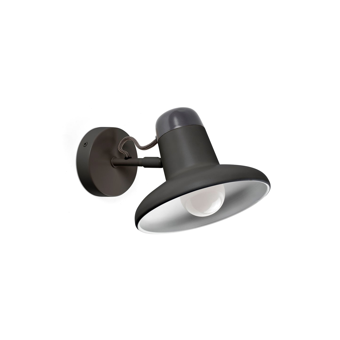 Aplique de pared LED SNAP gris oscuro FARO 57403, luminaria de superficie en acero para iluminación interior de estudio y lectura