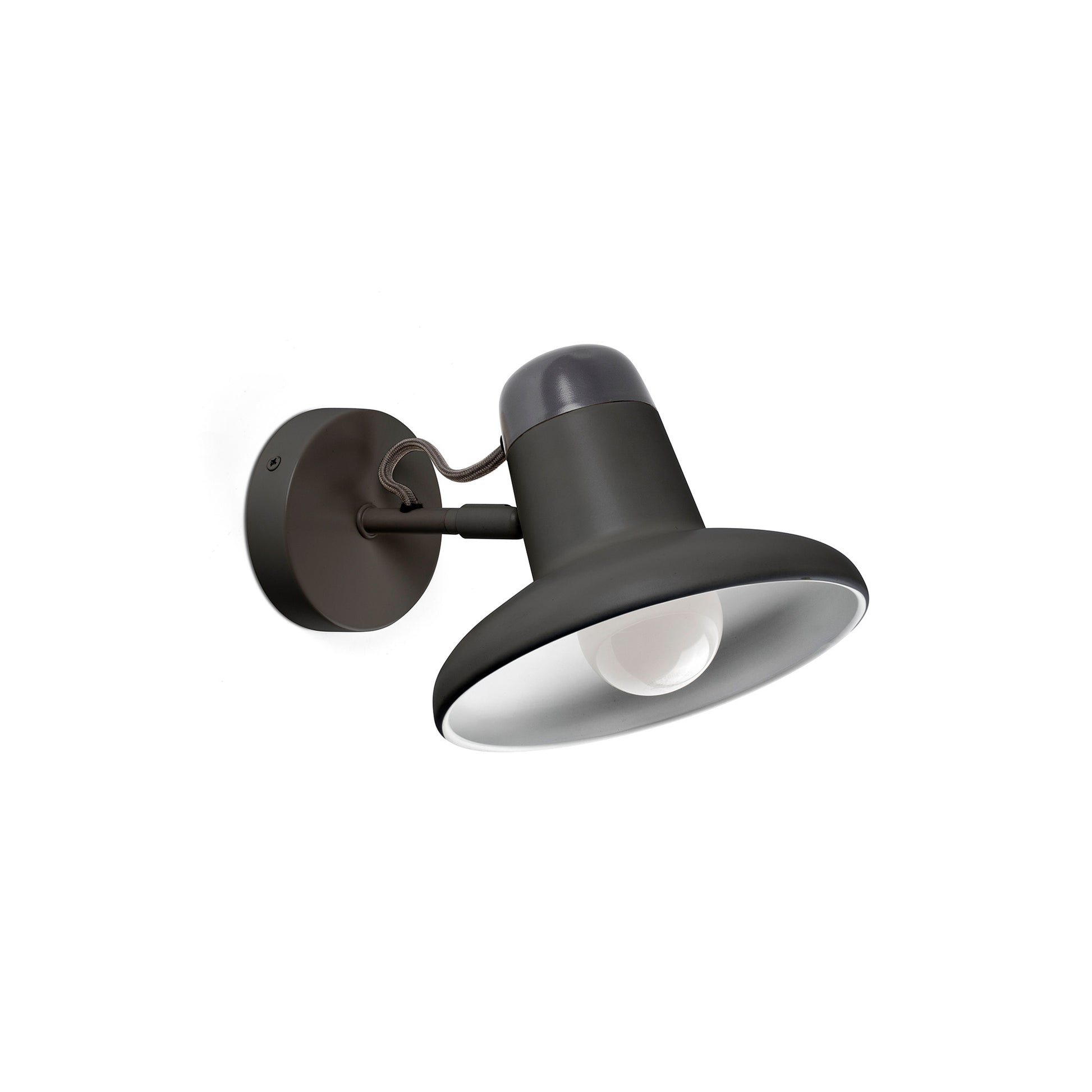 Aplique de pared LED SNAP gris oscuro FARO 57403, luminaria de superficie en acero para iluminación interior de estudio y lectura