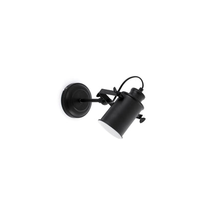 Lámpara foco LIST Negra serie FARO 60000, luminaria de pared en acero con diseño industrial para iluminación interior del hogar