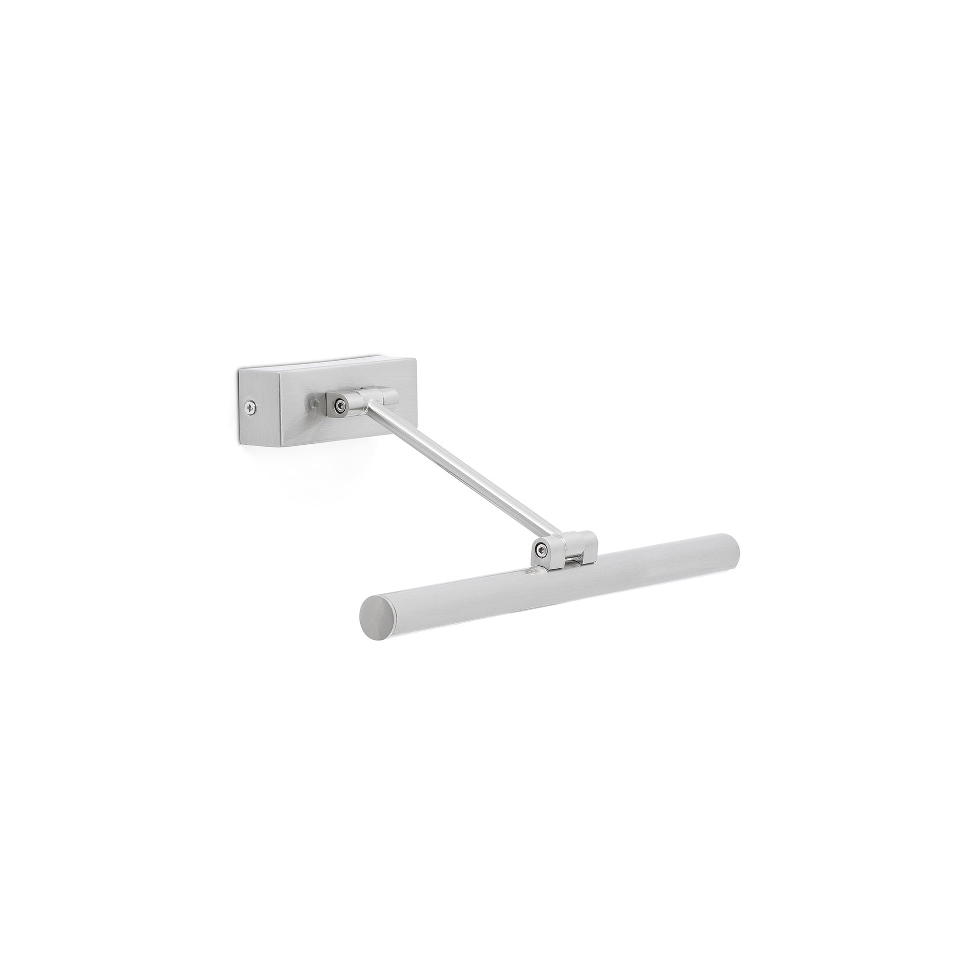 Lámpara iluminacuadros LED Magritte 300 níquel mate FARO 61080, diseño minimalista para pared interior, luminaria superficie LED para arte e iluminación
