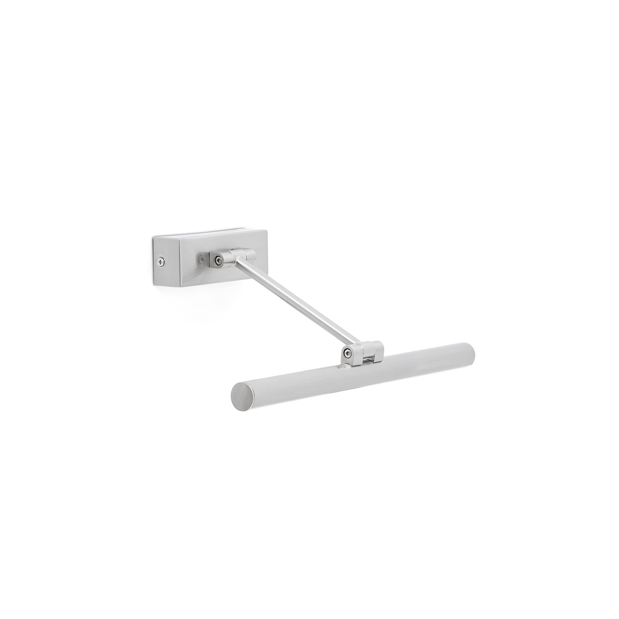 Lámpara iluminacuadros LED Magritte 300 níquel mate FARO 61080, diseño minimalista para pared interior, luminaria superficie LED para arte e iluminación