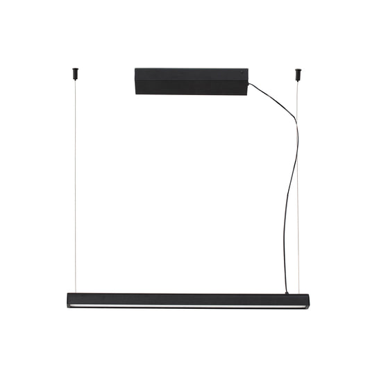 Luminaria colgante VICO 600 negra mate de aluminio LED regulable para comedor moderno, con florón de superficie FARO 61101-110