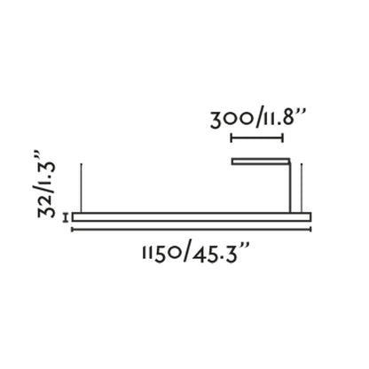Diagrama de medidas luminaria colgante VICO 1150 negra mate con florón de superficie FARO 61103, suspensión LED integrable regulable en aluminio para interior comedor y salón