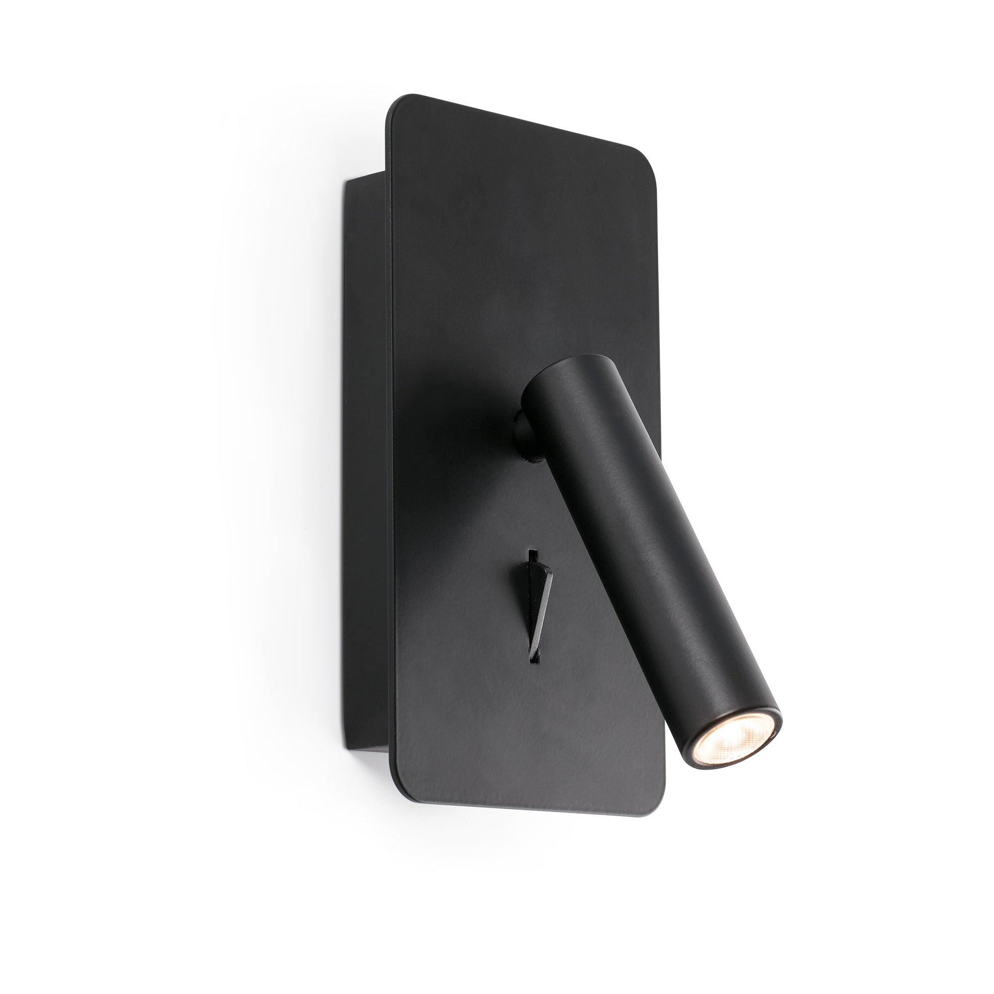 Aplique lector SUAU USB C negro FARO 62116N, luminaria de pared minimalista para interior, iluminación de lectura en superficie
