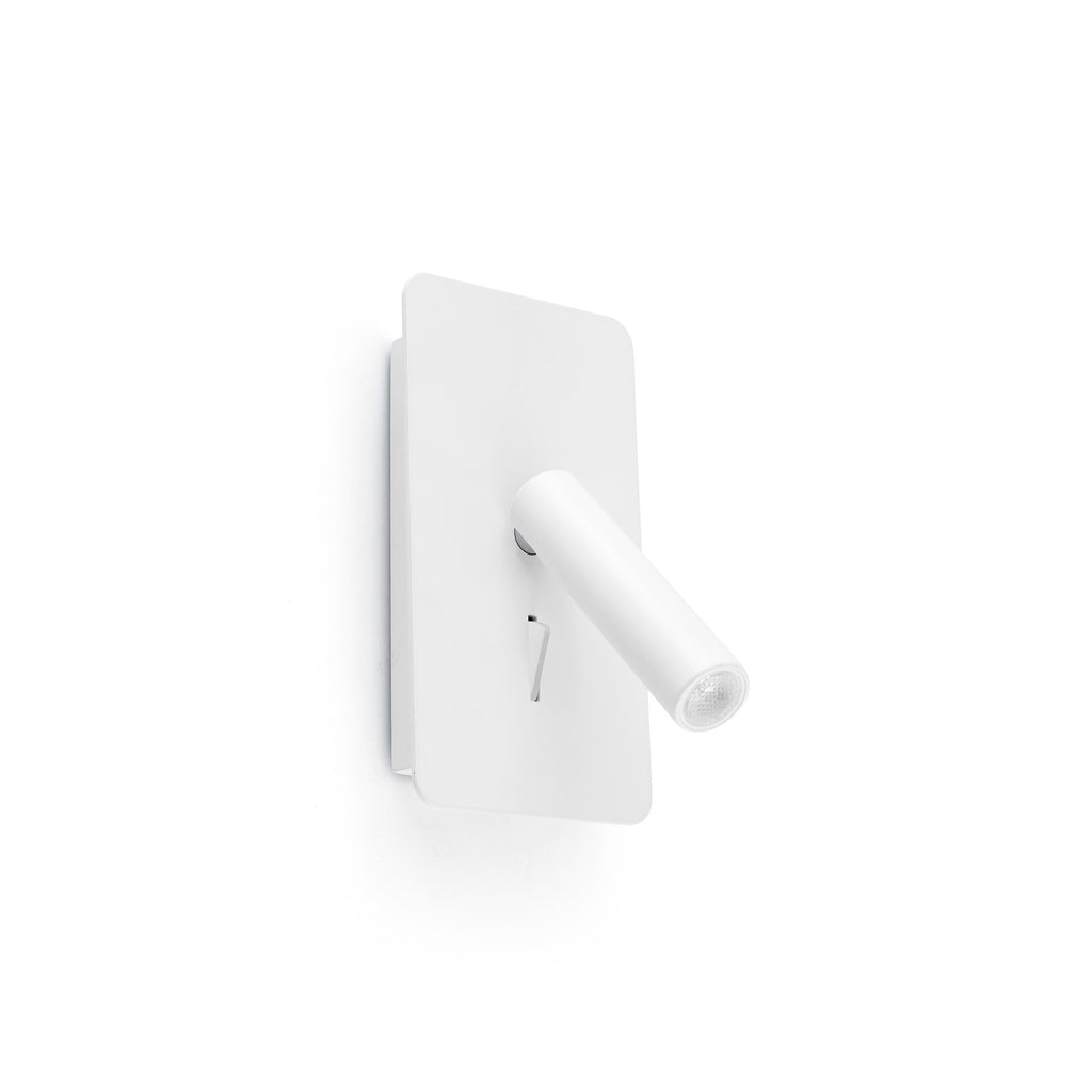 Aplique pared lector SUAU USB tipo A en blanco FARO 62117, luminaria minimalista de aluminio y acero para lectura interior, serie 6213