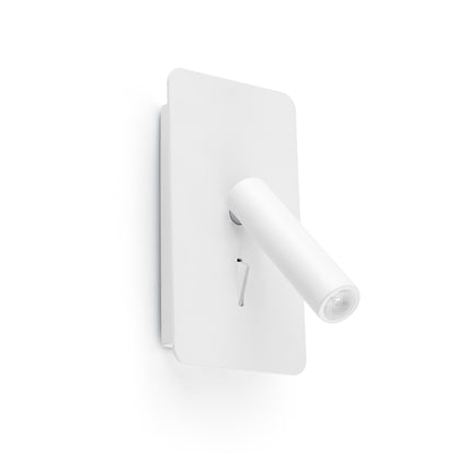 Aplique lector SUAU USB C blanco mate FARO modelo 62117N, luminaria minimalista de superficie para pared interior, iluminación de lectura con puerto USB C