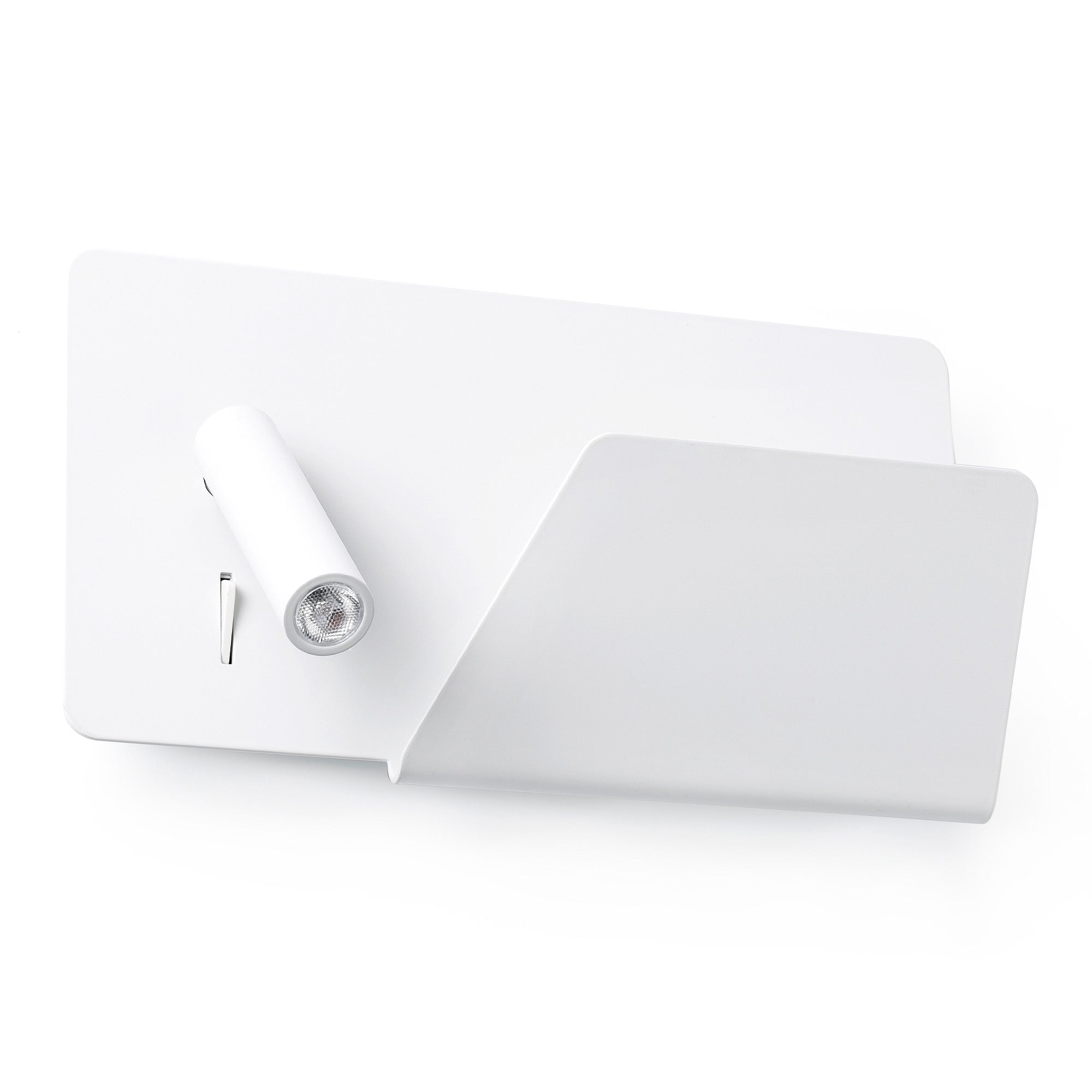 Aplique de pared Suaú USB modelo A blanco derecha FARO 62122, luminaria de superficie interior en aluminio y acero con puerto USB para carga, diseño Nahtrang ideal para mesita de noche