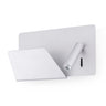 Aplique de pared SUAU USB gris FARO 62125, luminaria LED superficie interior serie 6213, iluminación funcional plata mate para mesilla de noche