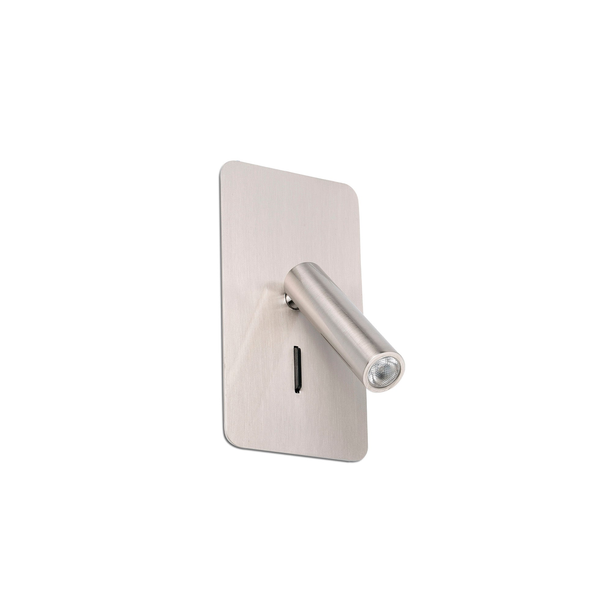 Luz empotrable minimalista SUAU en níquel mate, LED cálida para iluminación interior de pared y lectura - FARO 62126