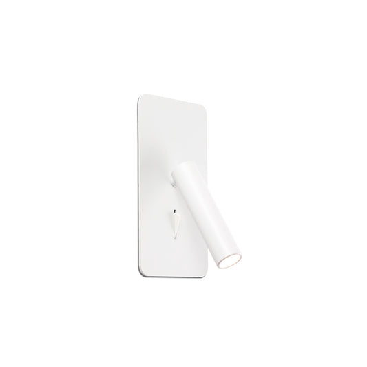 Luz empotrable SUAU Lector en blanco FARO 62129, diseño minimalista LED para iluminación focalizada en lectura interior de pared, serie 6213