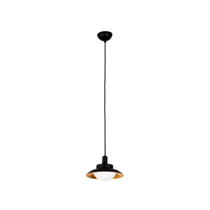 Luminaria de suspensión SIDE 200 en negro y cobre con bombillas G9 LED de FARO, diseño moderno de acero y cristal para iluminación interior colgante