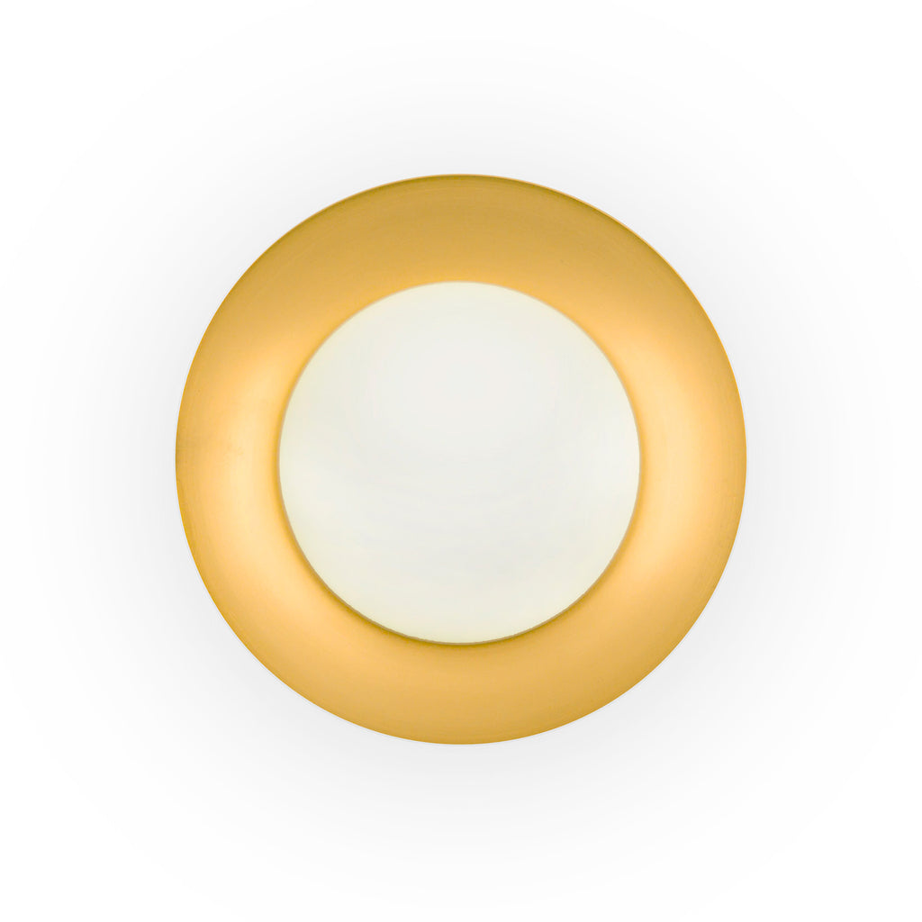 Plafon LED SIDE 390 negro y oro 15W luz cálida 3000K diseño moderno acero cristal iluminación interior superficie FARO 62142