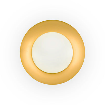 Plafon LED SIDE 390 negro y oro 15W luz cálida 3000K diseño moderno acero cristal iluminación interior superficie FARO 62142