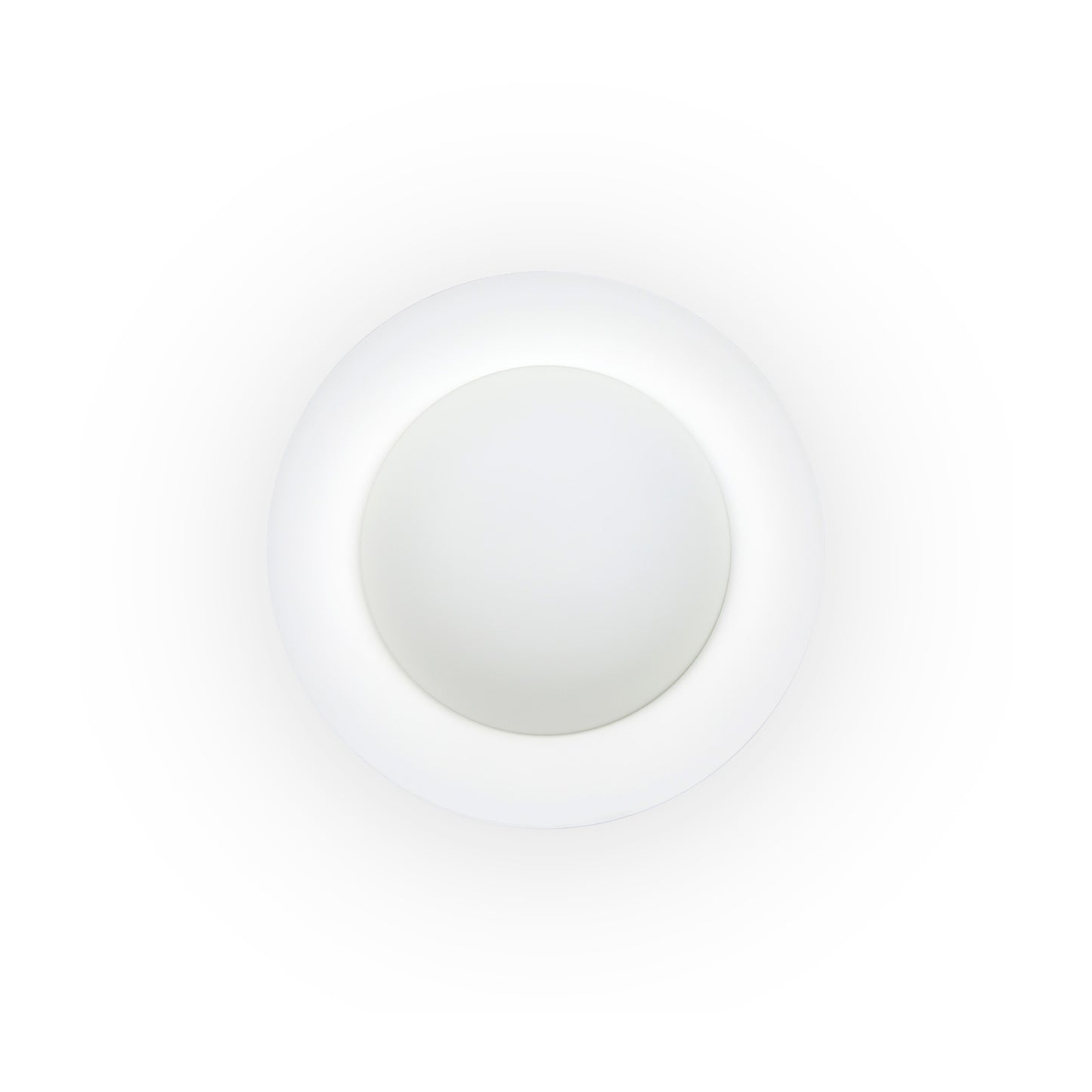 Plafon SIDE 450 Blanco 20W LED FARO serie 6215, luminaria de superficie interior moderna en acero y cristal opal mate, luz cálida 3000K 62144-110