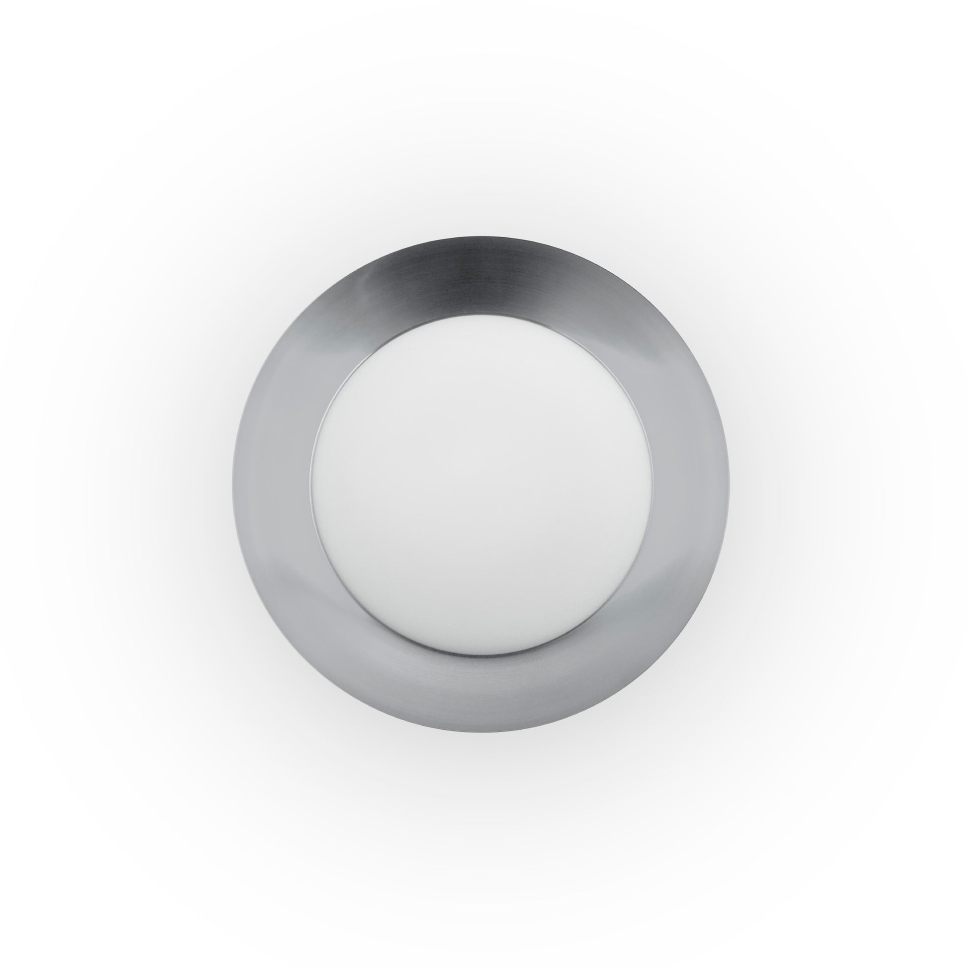 Plafon LED SIDE 450 blanco y níquel 20W FARO 62145-110, luminaria superficie moderna para interior hogar con luz cálida