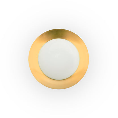 Plafon LED SIDE 450 negro y oro 20W FARO 62146, luminaria de superficie en acero y cristal opal, diseño moderno con luz cálida 3000K para iluminación interior del hogar