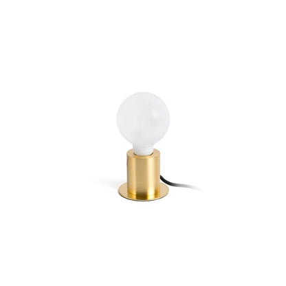 Lámpara sobremesa TEN en oro satinado de FARO, modelo 62157 de la colección 6216, diseño contemporáneo nórdico en acero para interior, luminaria de mesa con casquillo E27 LED