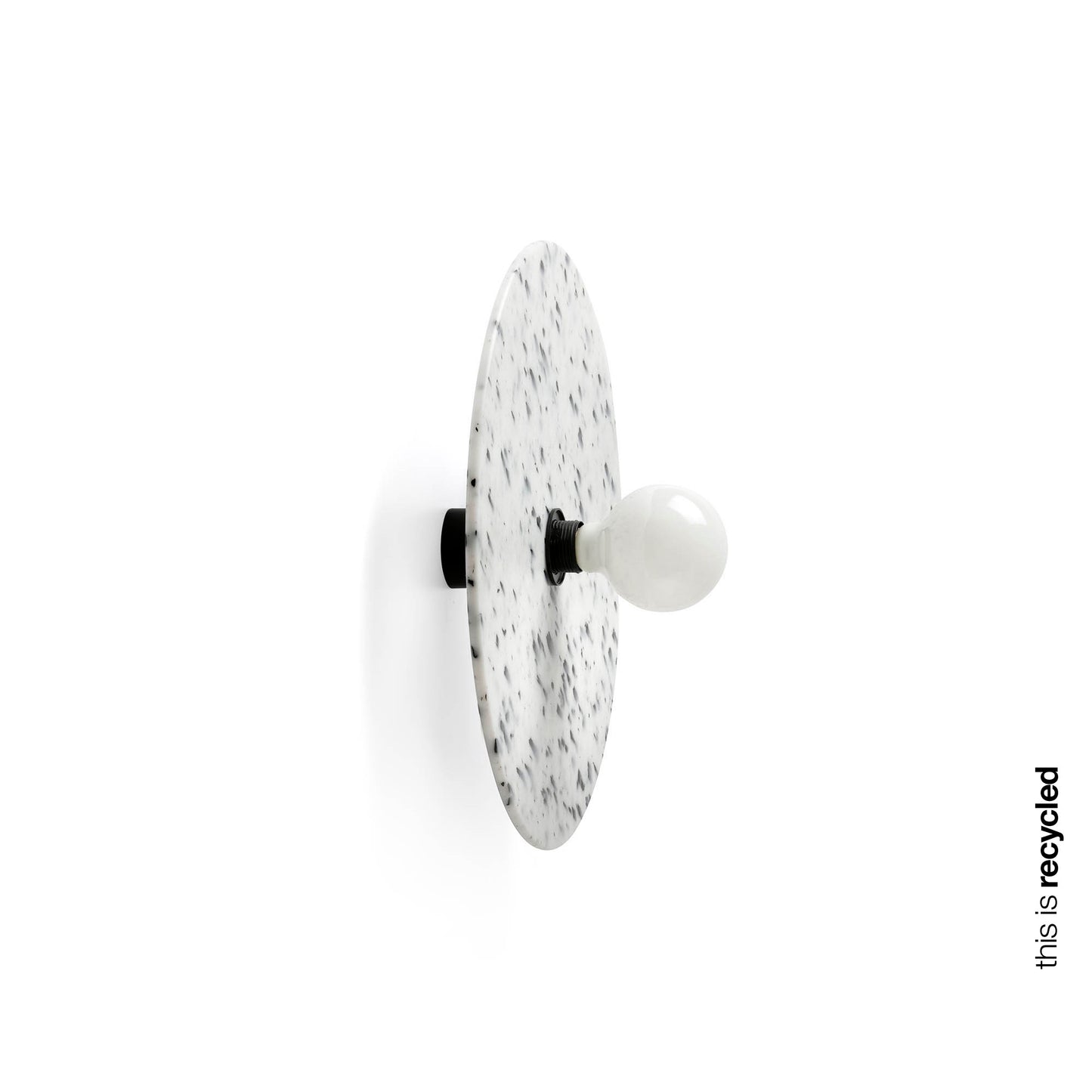 Lámpara Confetti 450 H70 Marmóreo de FARO 62173-51, luminaria de superficie interior en negro mate, diseño sostenible con PET reciclado, iluminación moderna aplique plafón