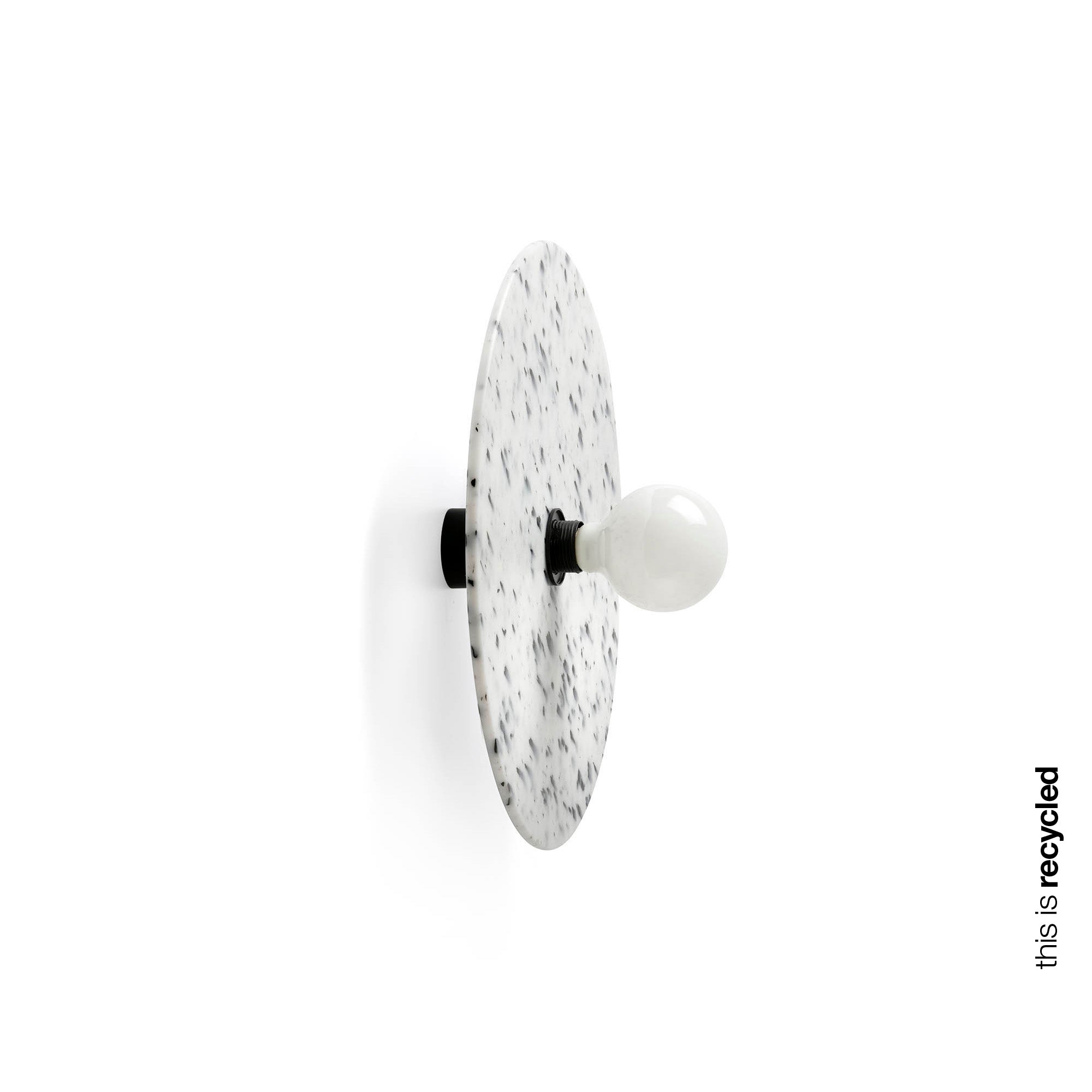 Lámpara Confetti 450 H70 Marmóreo de FARO 62173-51, luminaria de superficie interior en negro mate, diseño sostenible con PET reciclado, iluminación moderna aplique plafón